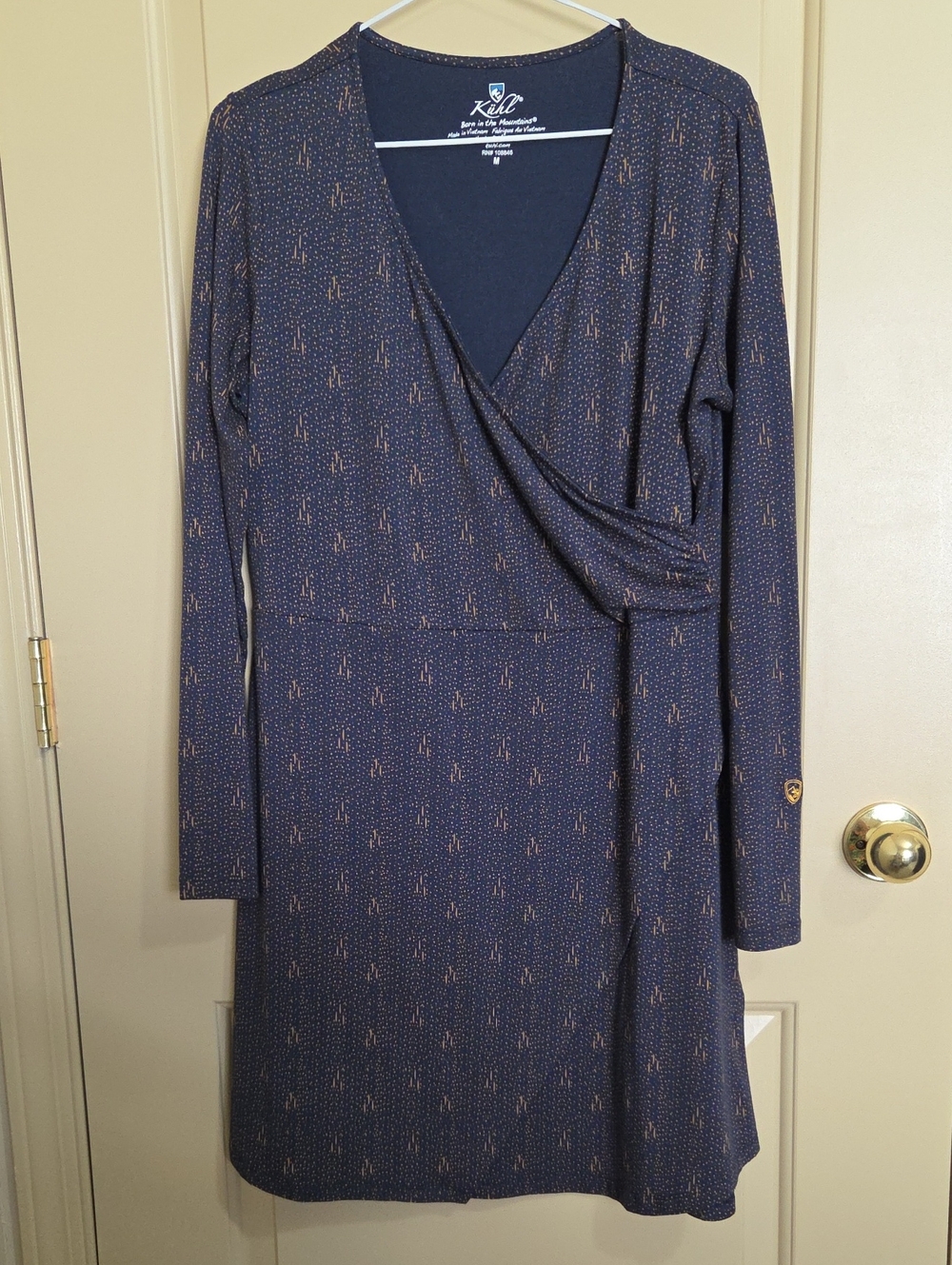 Kuhl Navy Wrap-Style Long Sleeve Dress